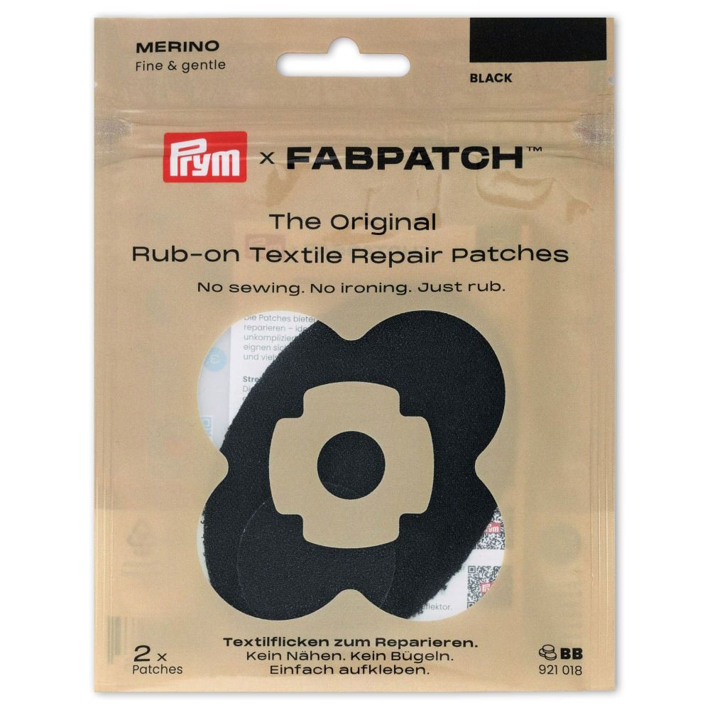 FabPatch Reparasjonslapp MERINO – Sort