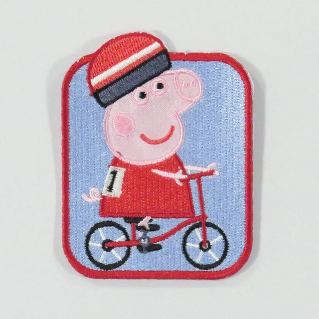 Strykelapp Peppa Gris på sykkel