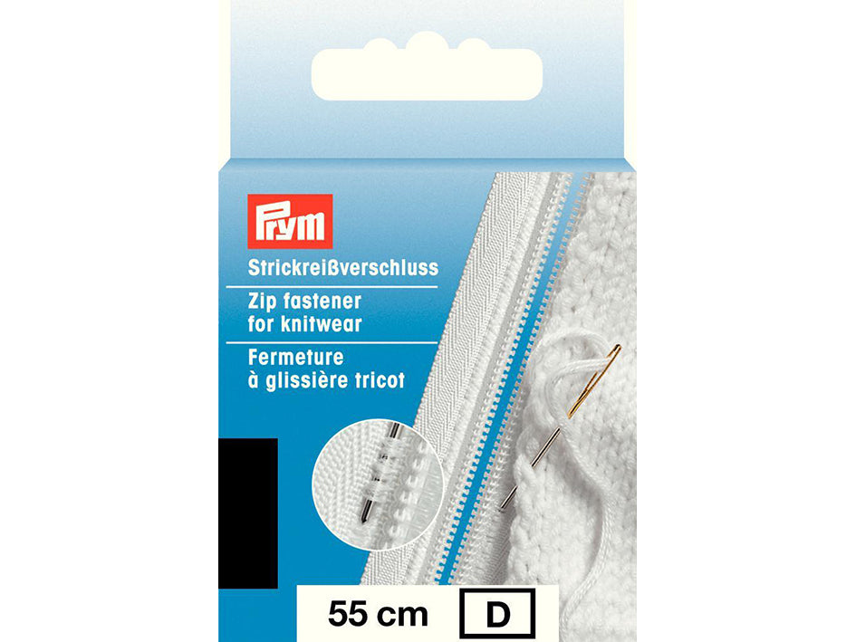 Eclair Glidelås S9 Strikk – 55cm – Sort