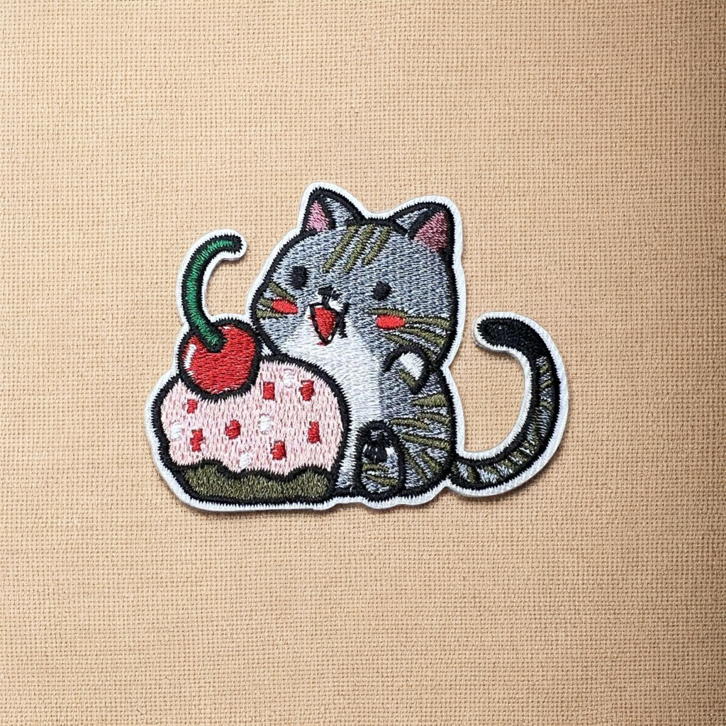 Kirsebær-pus Strykelapp