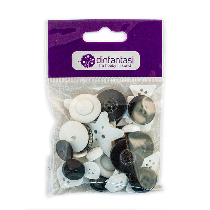 Knappemix – Sort/Hvit