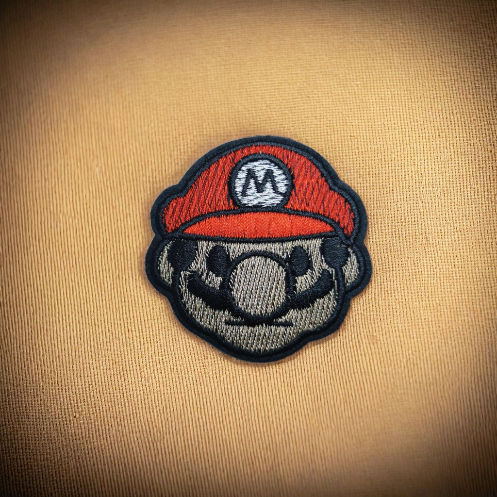 Mario ansikt stor Strykemerke