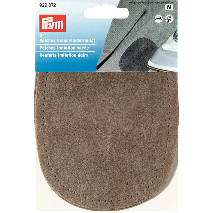 Strykelapp Velour/Lærimit Beige 10 x 14 cm