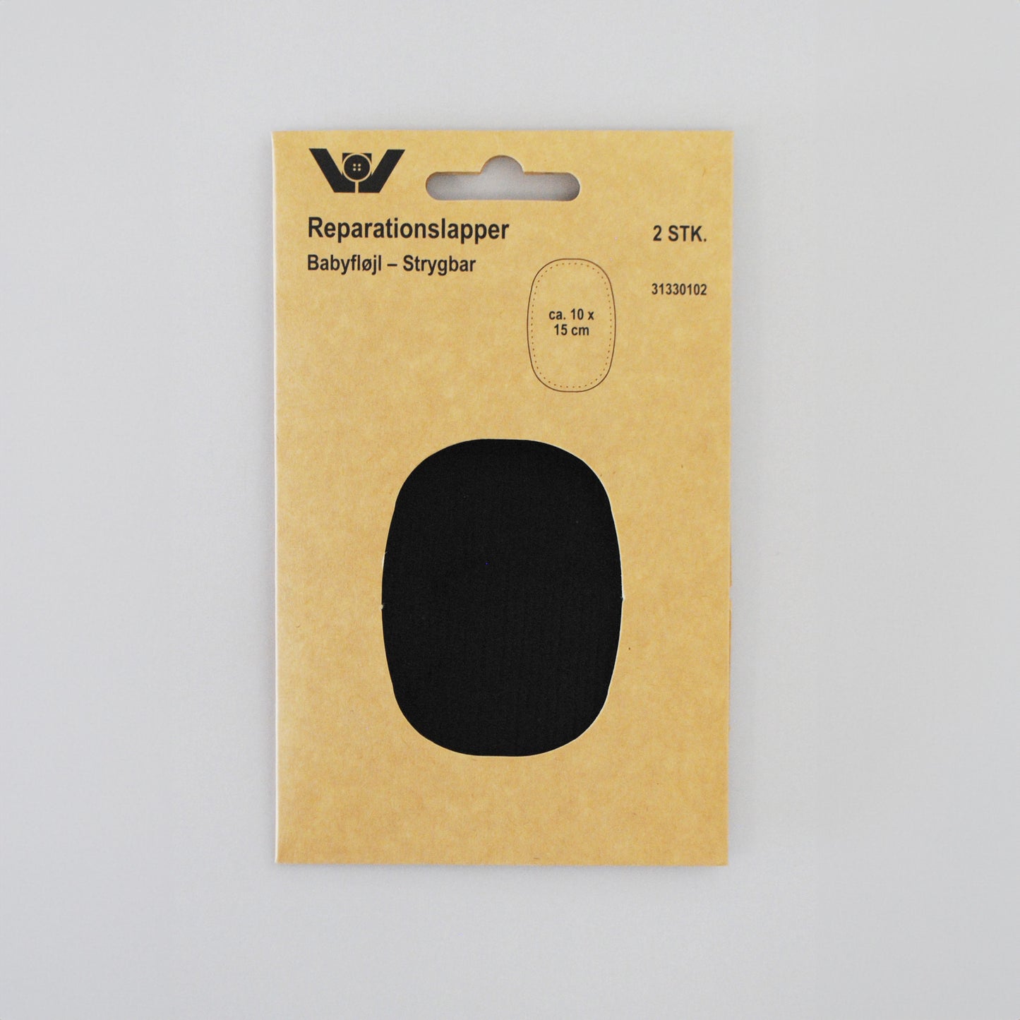 Reparasjonslapp Babyfløyel Sort 10 x 15 cm 2 stk