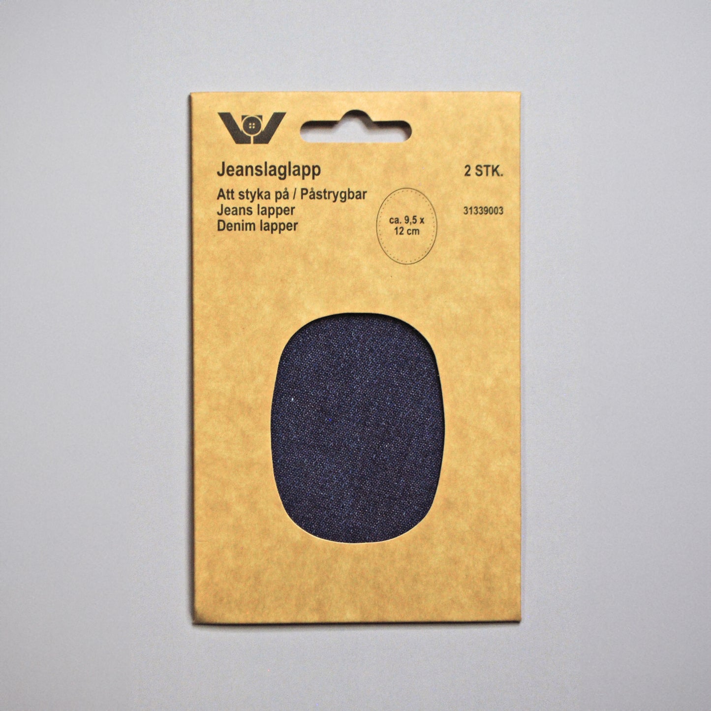 Reparasjonslapp Jeans Oval Denim 9,5 x 12 cm
