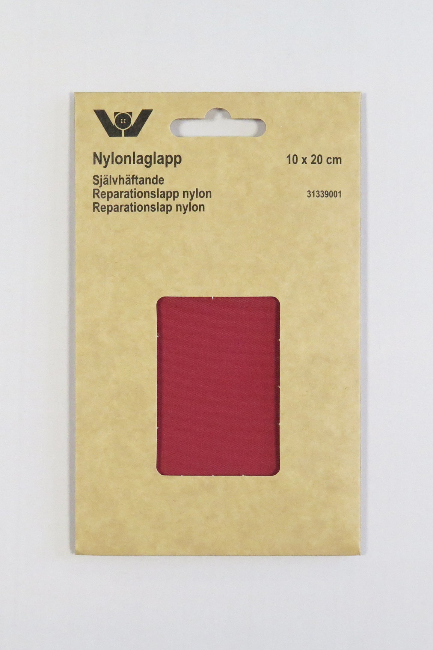 Selvklebrende Strykelapp i nylon 10 x 20 cm fargen bordeaux