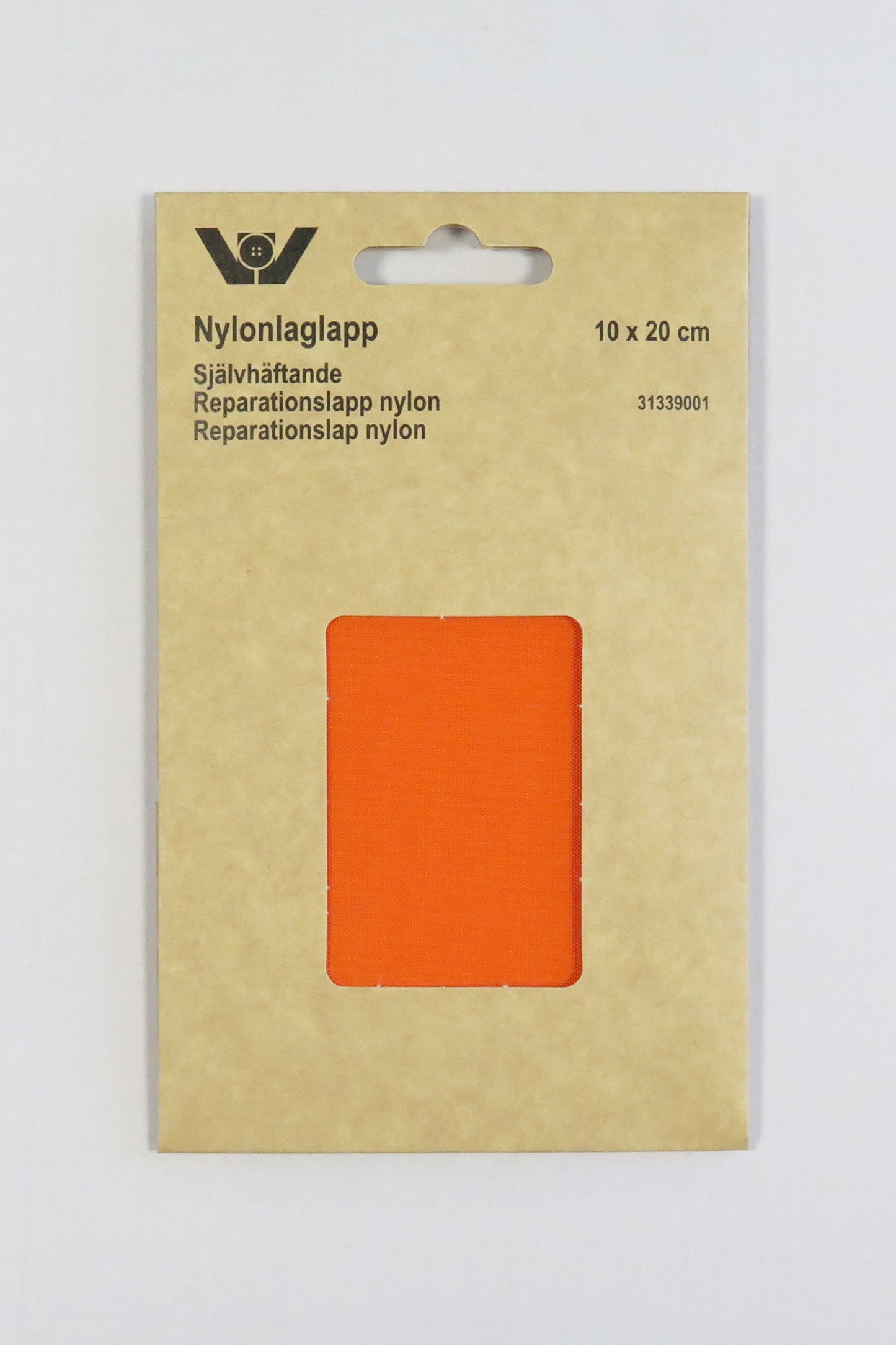 Selvklebrende Strykelapp i nylon 10 x 20 cm fargen orange