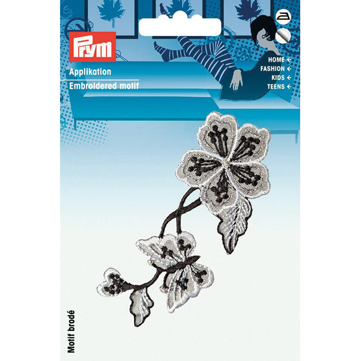 Strykemerke – Blomsterranke Sort/Lys