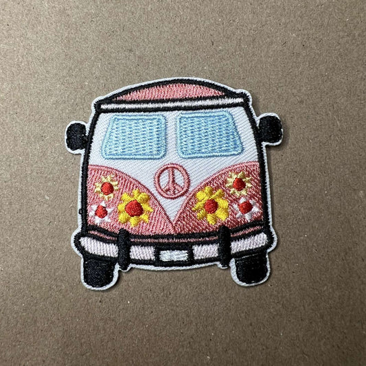 Brodert strykemerke av en Flower Power Van