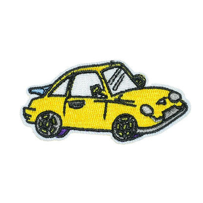 Brodert strykemerke av Gul Bil