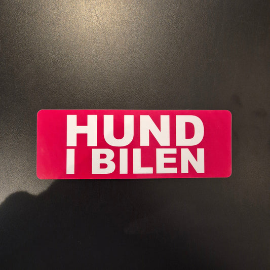 Hund I bilen Klistremerke