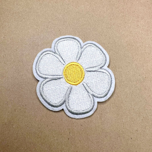 Brodert strykemerke Hvit Blomst