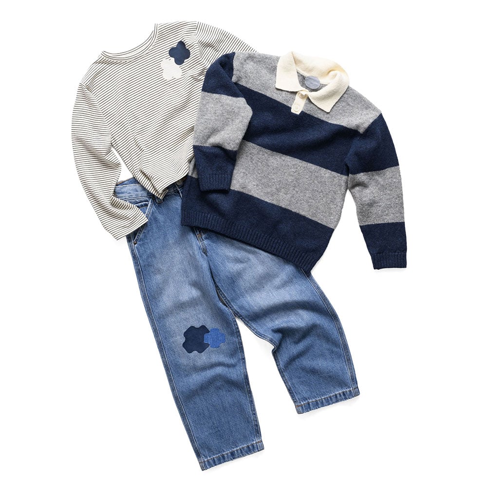 Jeans med strech Reparasjonslapper i resirkulert polyester – 3 stk.