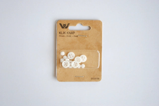 Klikk skjorte knapper 6 stk 11 mm
