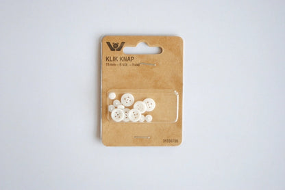 Klikk skjorte knapper 6 stk 11 mm