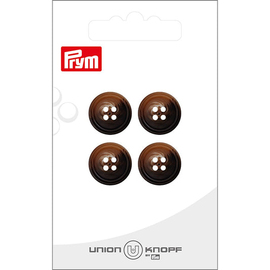 Knapper 13001 – 4-Hull 15Mm 201 Mellombrun – 4Stk