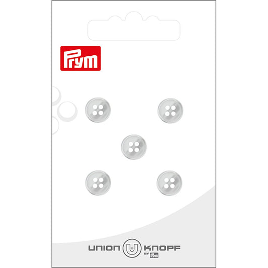 Knapper 39948 – 4-Hull 9Mm 12 Hvit – 5Stk