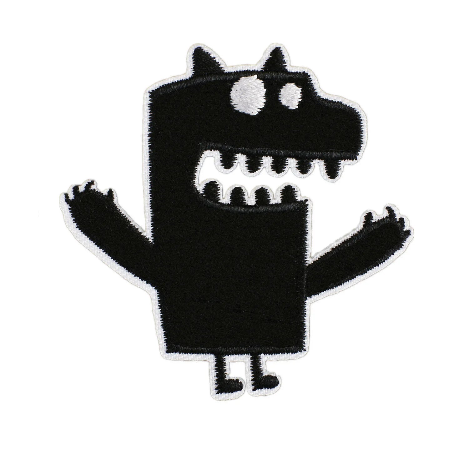 Brodert strykemerke av sort monster