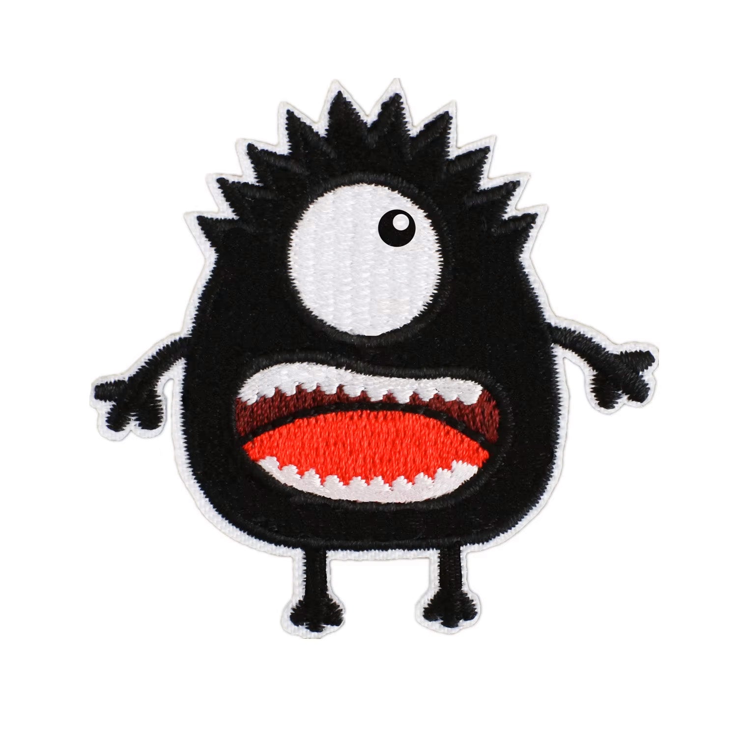 Brodert strykemerke av sort monster