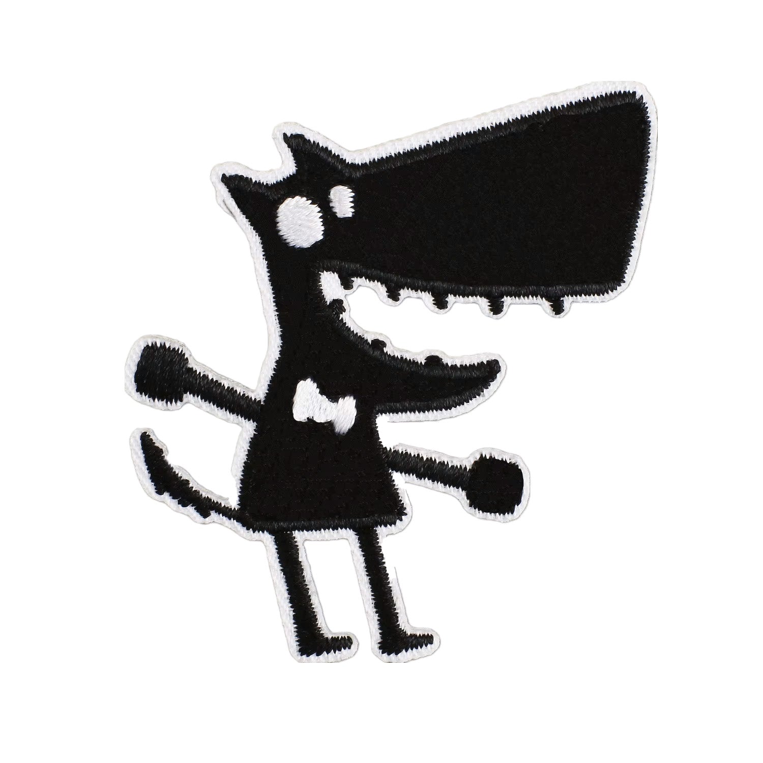 Brodert strykemerke av sort monster