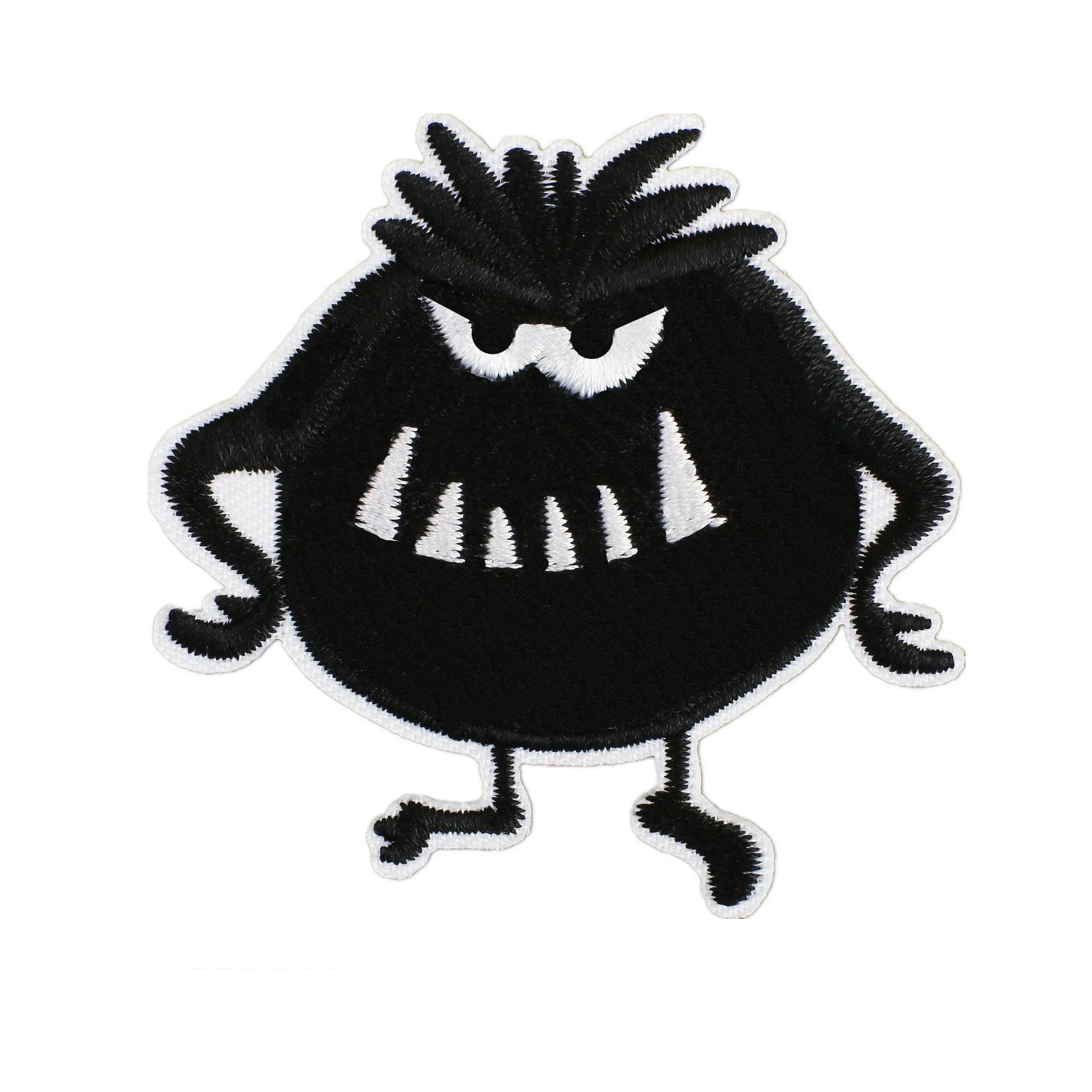 Brodert strykemerke av sort monster