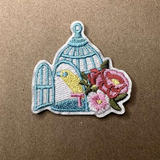 Brodert strykemerke Nostalgisk Fuglebur