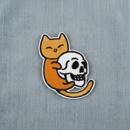 Orange katt strykelapp