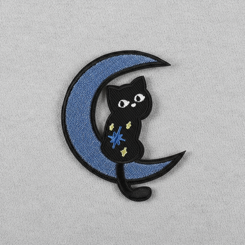 Pus i halvmåne strykelapp