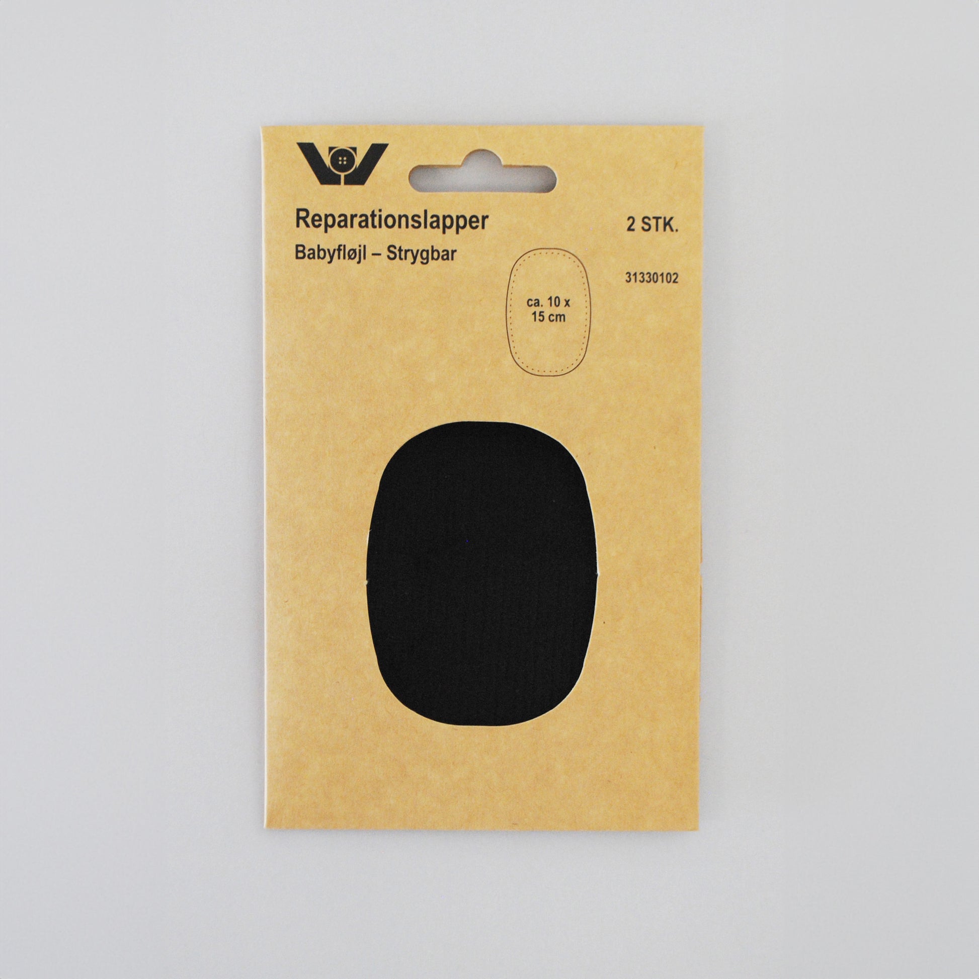 Reparasjonslapp Babyfløyel Sort 10 x 15 cm 2 stk