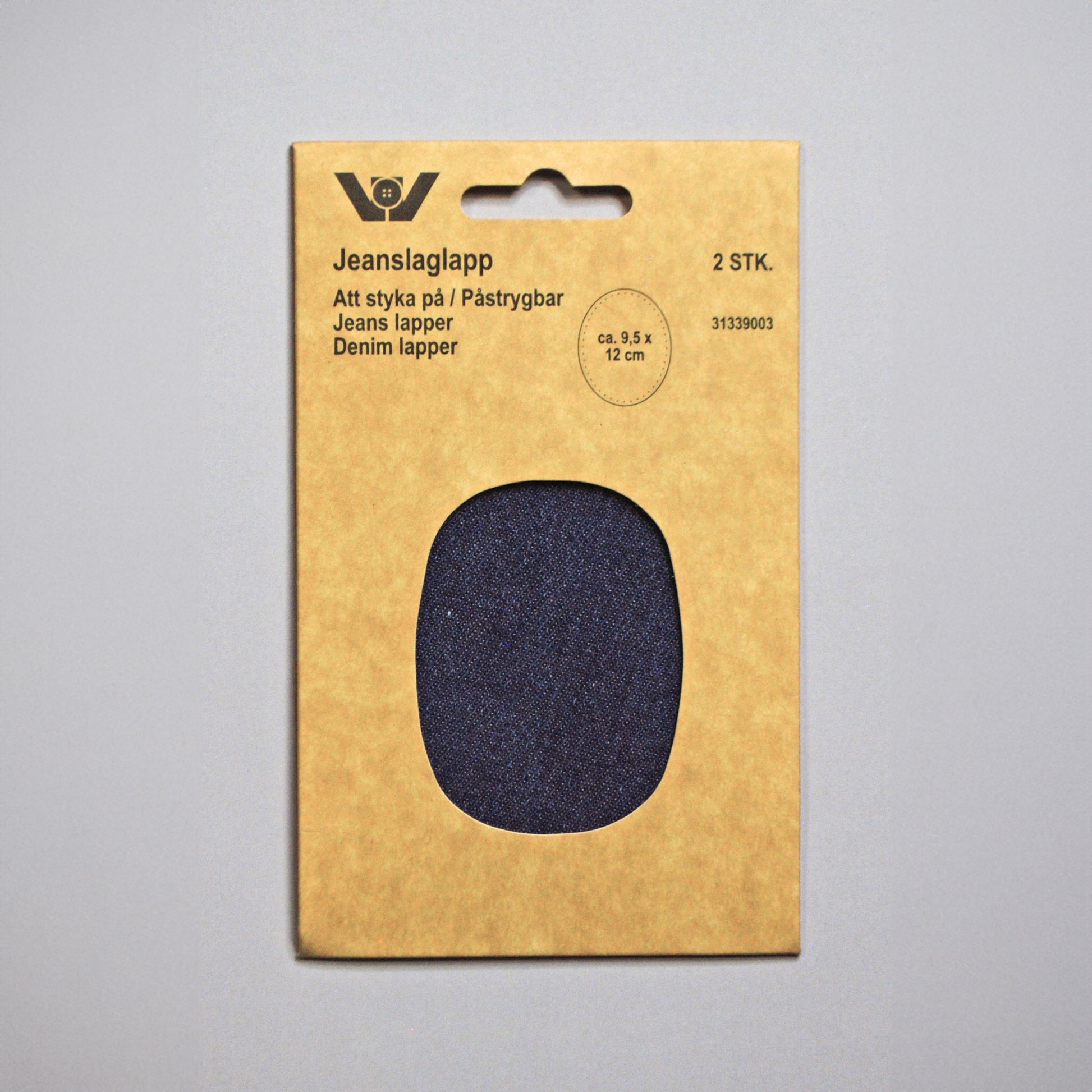 Reparasjonslapp Jeans Oval Denim 9,5 x 12 cm