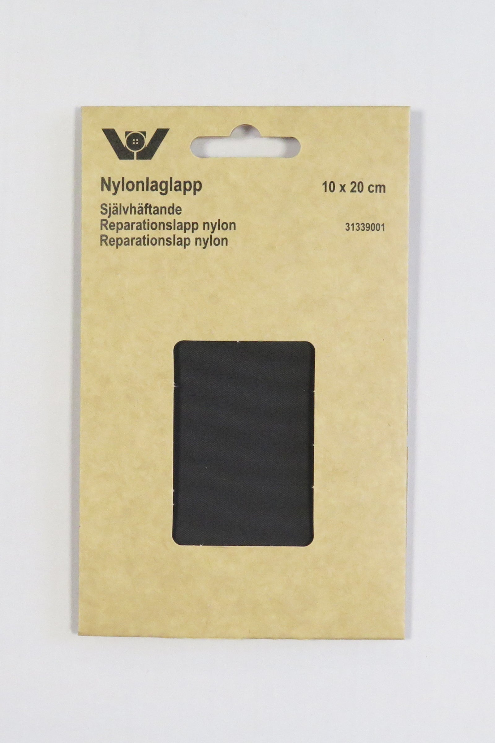 Selvklebrende Strykelapp i nylon 10 x 20 cm fargen sort