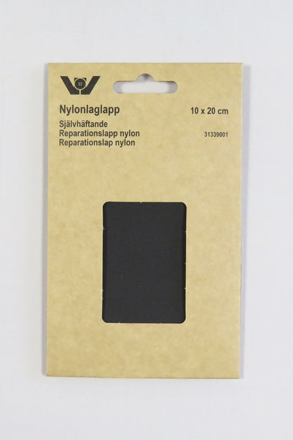 Selvklebrende Strykelapp i nylon 10 x 20 cm fargen sort