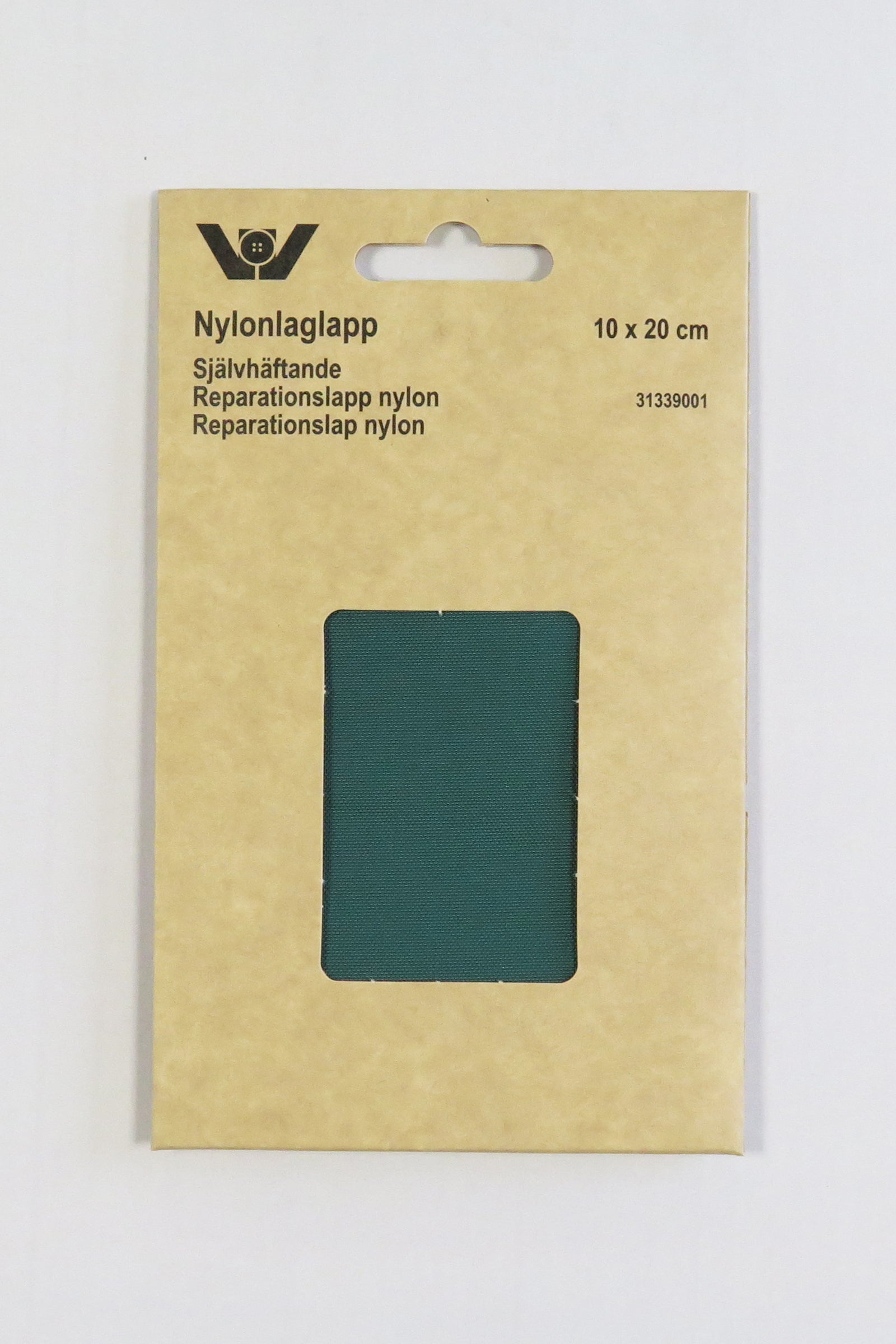 Selvklebrende Strykelapp i nylon 10 x 20 cm fargen mørk grønn