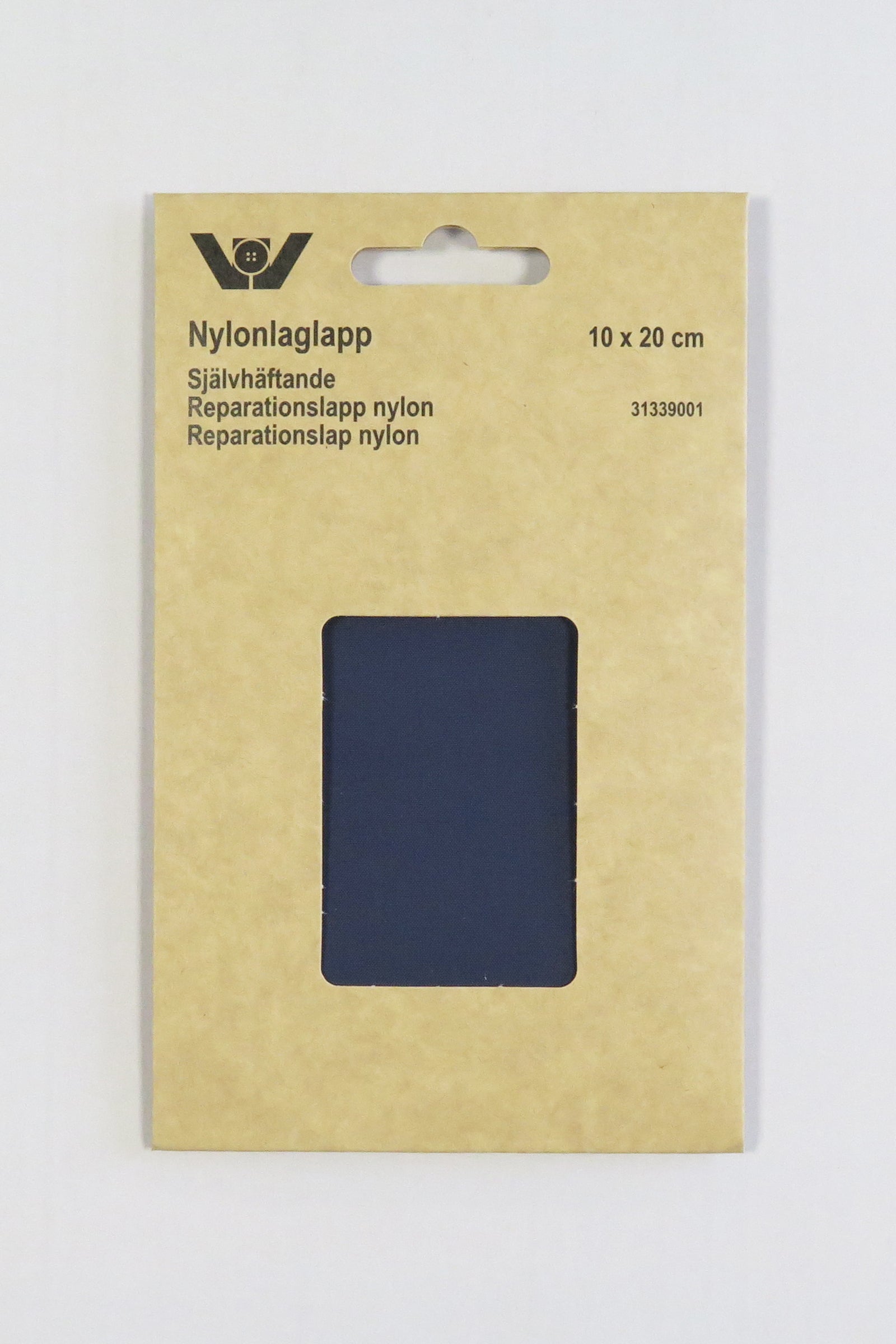 Selvklebrende Strykelapp i nylon 10 x 20 cm fargen marineblå