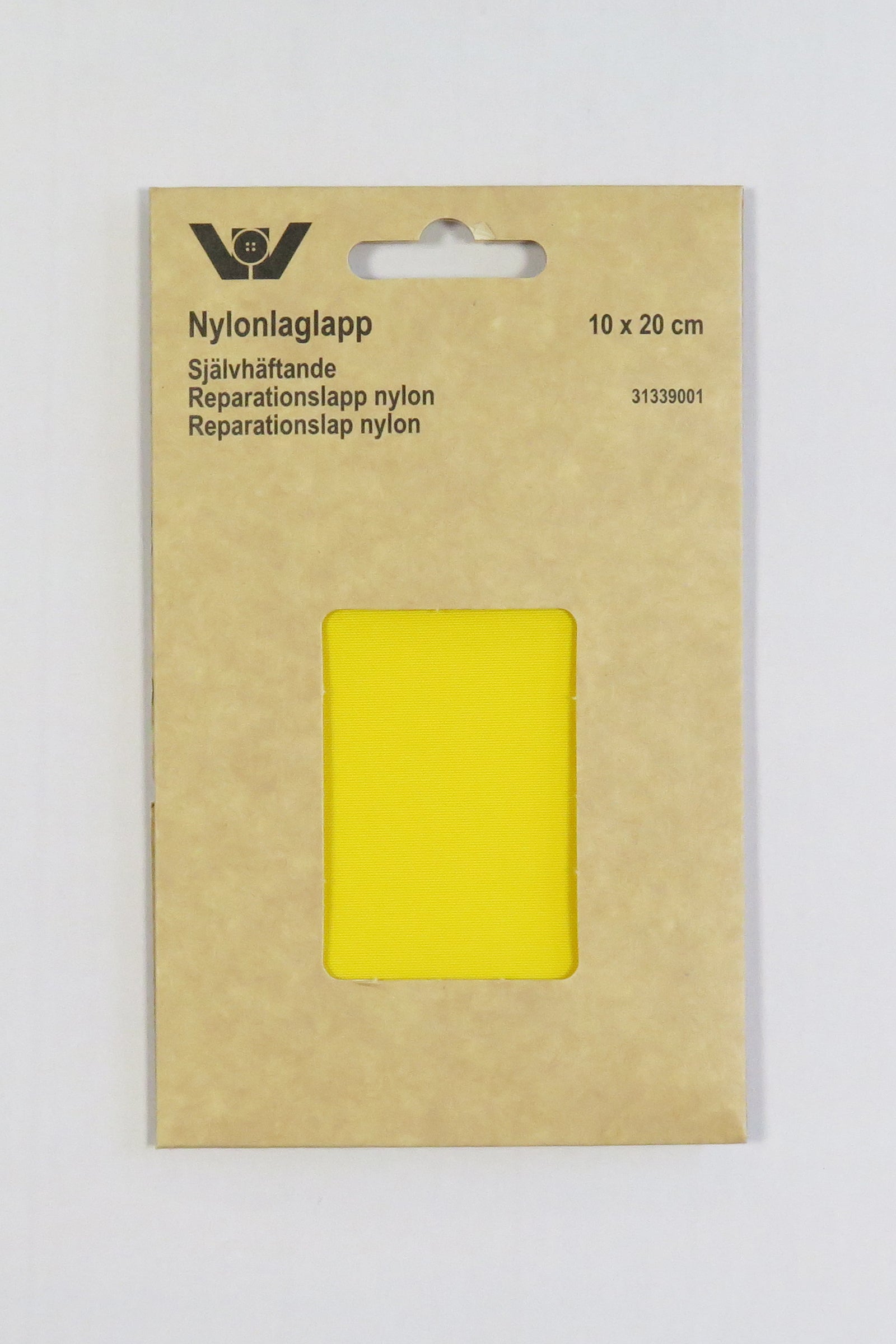 Selvklebrende Strykelapp i nylon 10 x 20 cm fargen gul