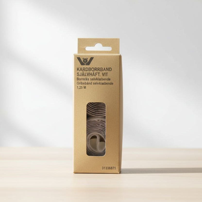 Borrelås selvklebende - Hvit - 20mm x 1,25m