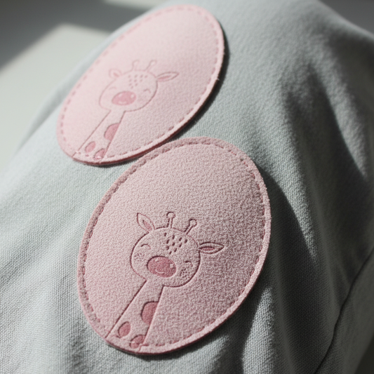 Semsket skinnlapp 2 pk Rosa Giraff