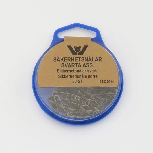 Sikkerhetsnåler assortert 50pk Sort