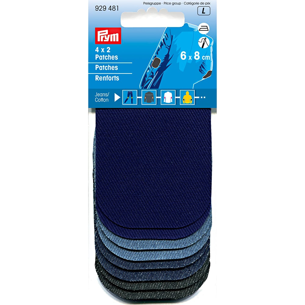 Prym Strykelapp Jeans/Denim mini – 4x2stk, 6x8 cm