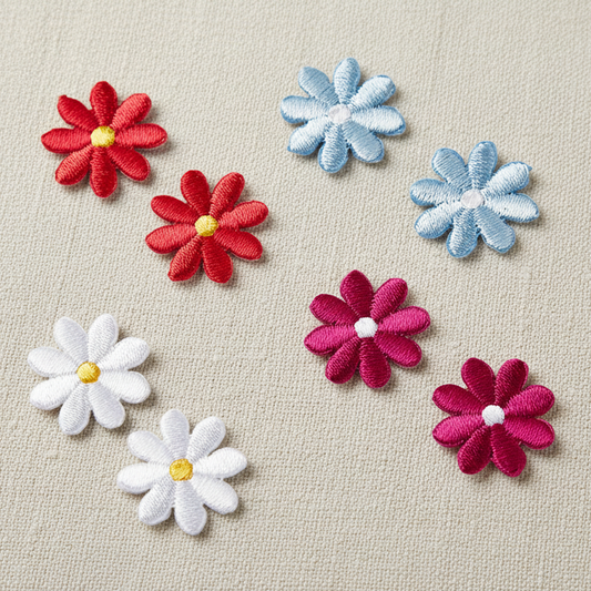 Strykemerke – blomster flerfarget 8pk