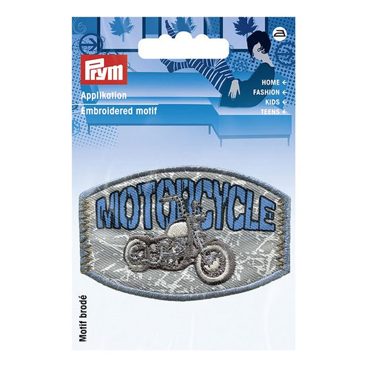 Brodert strykemerke av motorsykkel