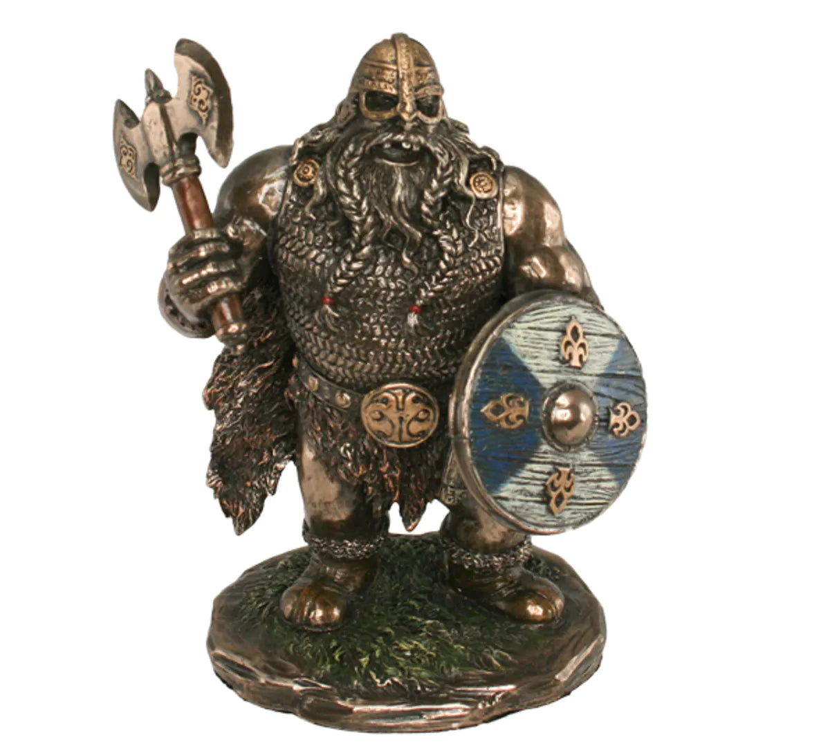 Vikingfigur med øks og skjold – 18 cm