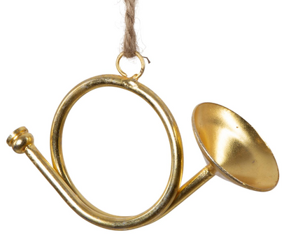 Juletrepynt Horn i Gull – 8 cm